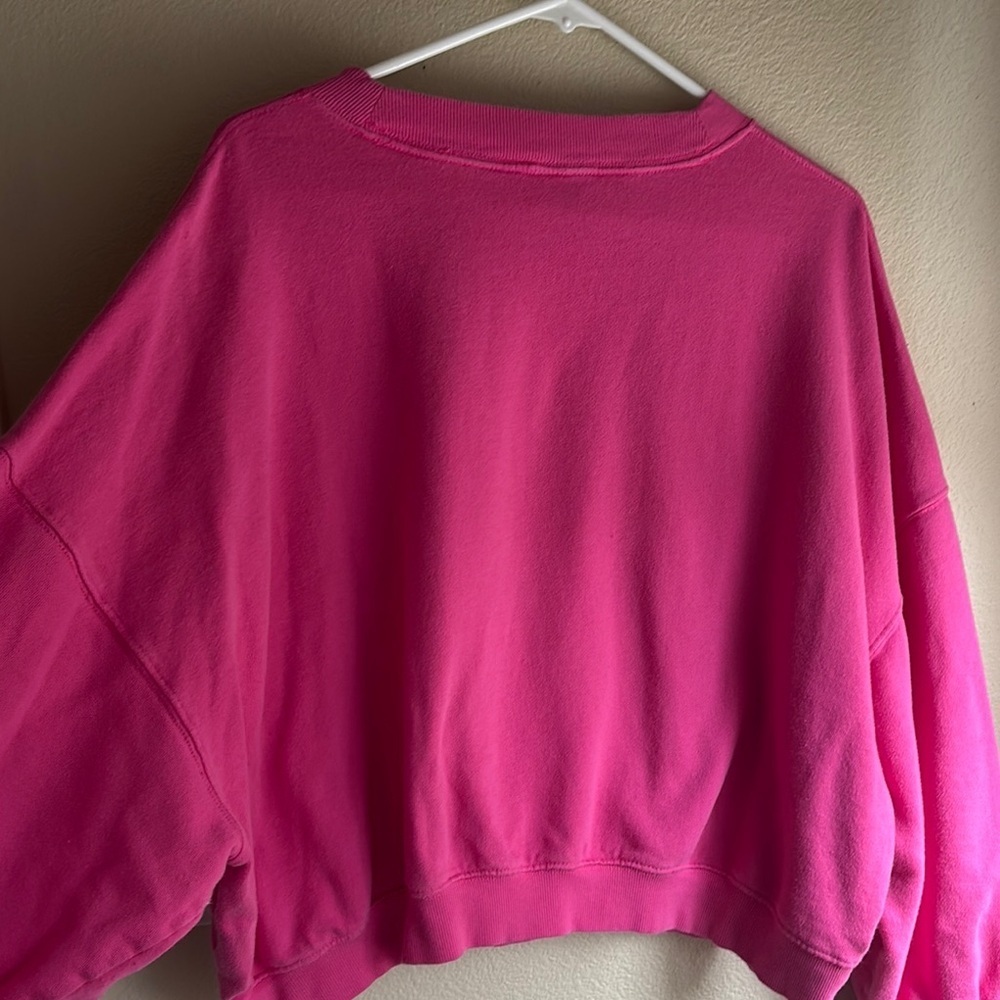 Vibrant Pink Cropped Sweatshirt - Picture 3 of 3